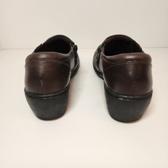 Clarks Wedge Slip On Mules Brown Women's SZ 7.5 - Picture 8 of 10